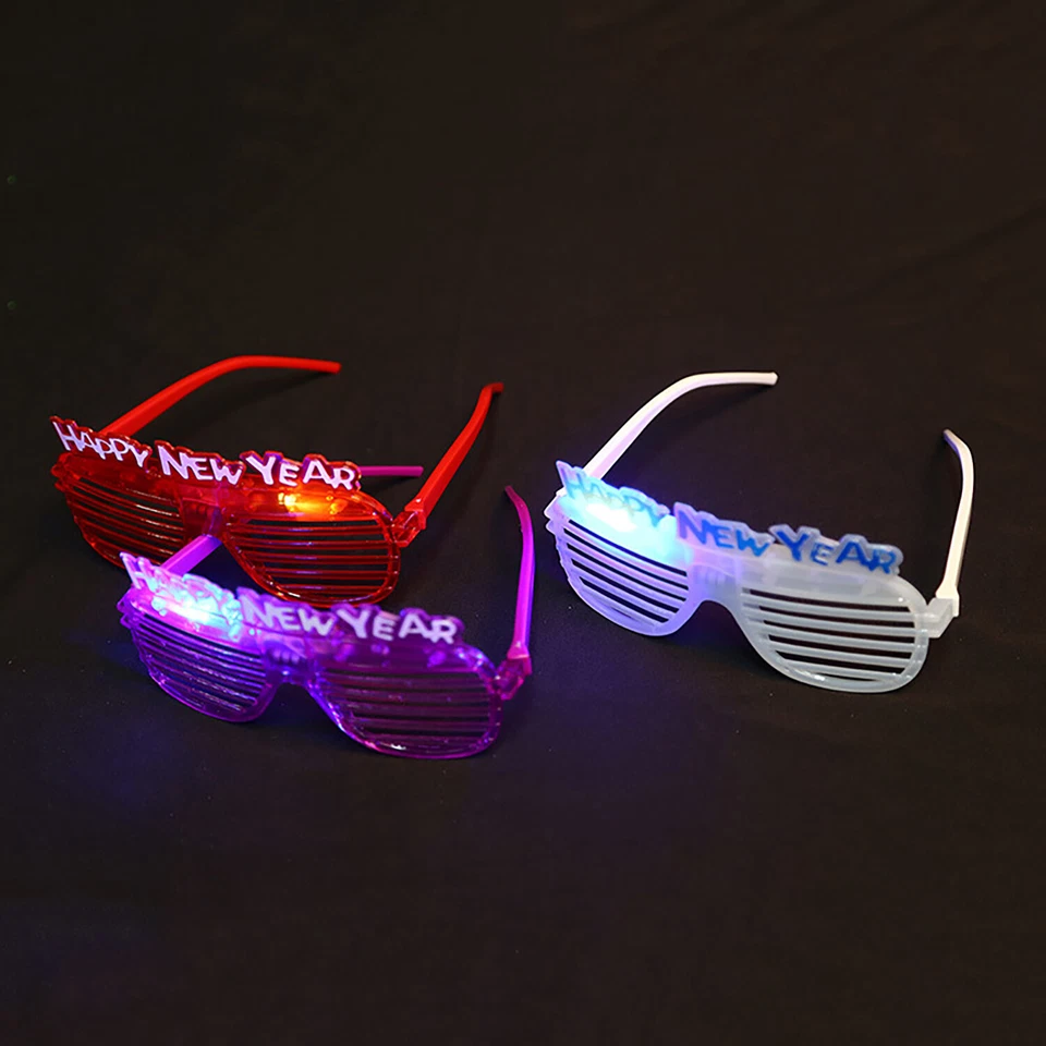 LED Feliz Nuevo Sí Luces Gafas en Forma de Corazón para Fiesta de Año Nuevo 12 Piezas Foto 3 de 4
