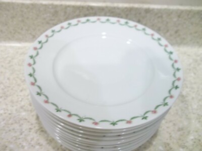 1 MZ Marshall Fields Salad Plates 7 3/4'' White Vines Pink Flowers & Leaves