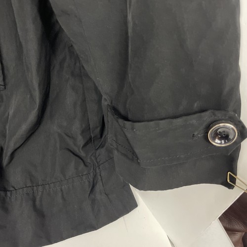 Relativity Womens XL Black Polyester Button Up Midi Trench Coat Pre Owned - Picture 2 of 11