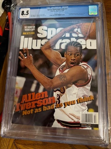 March 9, 1998 Allen Iverson 76ers First RC Sports Illustrated Newsstand CGC 8.5