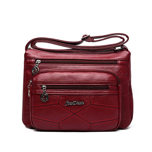Women’s Multi Pocket Cross Body Ladies Shoulder Bag Messenger Leather Handbag - Picture 8 of 9