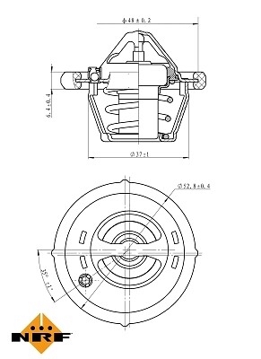 NRF 725159 Thermostat, coolant for FORD,MAZDA,VOLVO