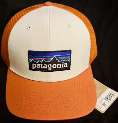 Men's Patagonia P-6 Logo Trucker Hat NWT SnapBack Cap Redtail Rust Authentic