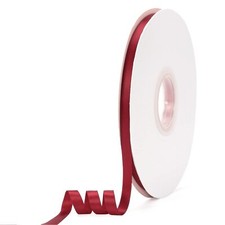 Wine Red Satin Ribbon Double Faced 3/8" x 50 Yards for Wedding Crafts Decor