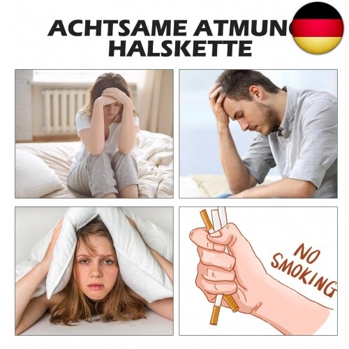 Thoquene 2Pcs Halskette Gegen Angst Set, Edelstahl Atmende Kette and Stress - Bild 6 von 7
