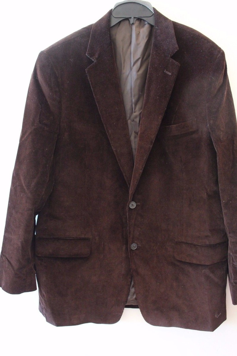 Men's MACY'S CLUB ROOM Brown Corduroy Lined Blazer Beautiful! Sz