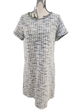 Loft Gray/Black woven sheath dress size 10