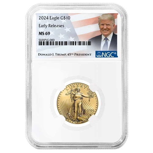 2024 $10 American Gold Eagle 1/4 oz NGC MS69 ER Trump Label