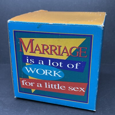 Vintage 90s Marriage 12 oz Ceramic Coffee Mug Comedy Studio 4 Mug Statements NEW