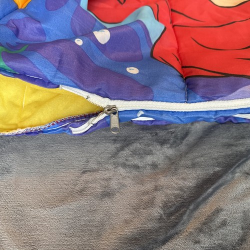 Vintage The Little Mermaid Sleeping Bag 55 X 30 1990s Ariel Flounder Zipper Work - Picture 6 of 6