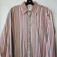 Lacoste Button Up Shirt Long Sleeve Oxford Shirt Striped Size 42 / Large