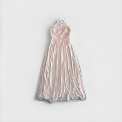 light orange bridesmaid dress Light Orange Chiffon Halter Backless Bridesmaid Dress – Modsele