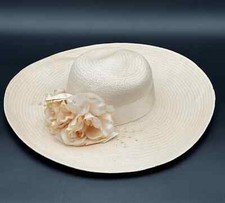 Vintage Capelli Woven Cream Colour Sun Hat with Floral Accent