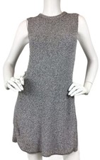 Aritzia Wilfred Palmier Sleeveless Knit Sweater Tunic Side Slit Gray Sz S