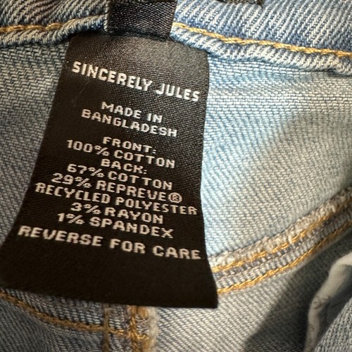 Sincerely Jules Jean Shorts Size 5/27 Blue Button Fly High Rise Denim Raw Hem - Picture 7 of 8