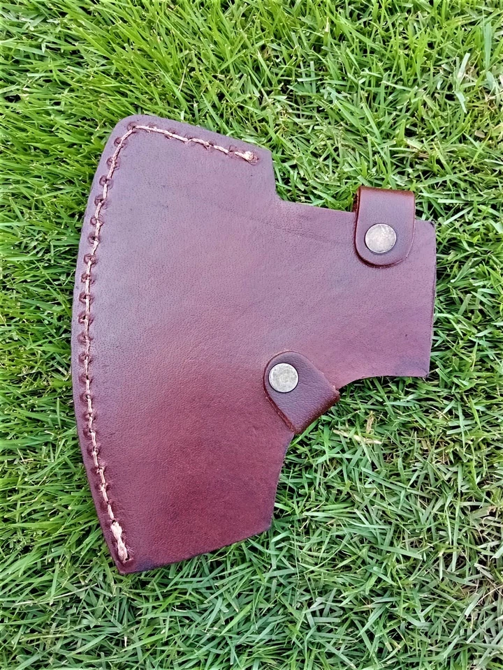 Hunting Holster Leather Axe Hatchet Blade Cover Axe Head Sheath Case Belt - Image 3 of 4