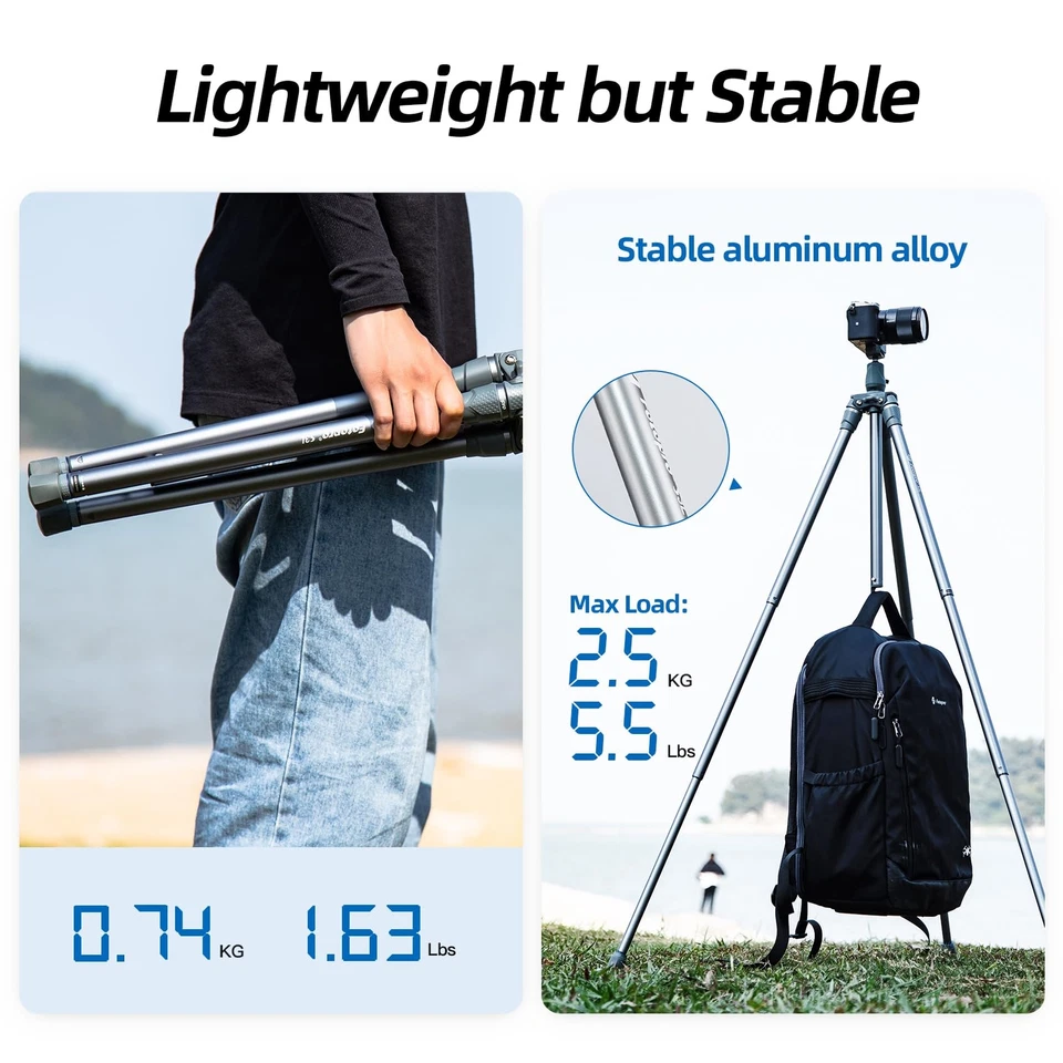 Штатив Fotopro 50 дюймов для камеры S3 Lite, легкий дорожный штатив с шаровой головкой - Изображение 4 из 4