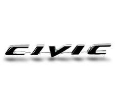 Civic Emblem Black Gloss Logo Badge fits Honda Sticker  - Premium Adhesive
