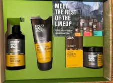 Every Man Jack Mens Sandalwood Beard Kit Holiday Gift Set Grooming Collection