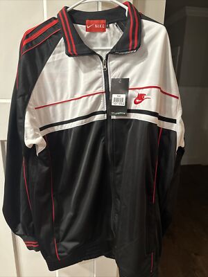 Nike Essentials Warmup Jacket Black White Red Style-724402 Men's Size XL
