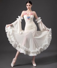 Ballroom Modern Dance Tango Waltz Bodysuit Skirt Performance Show Dress Sets