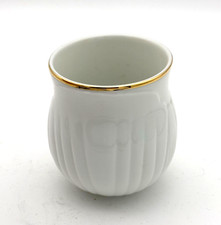 Vintage Privilege Porcelain White Cup Gold Trim Ridged Sides Round Made Japan