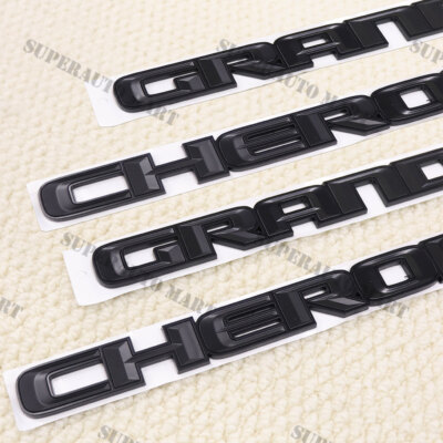 2PCS Door Side Sticker Decal Nameplate Emblem Matte Black For Grand 2017-2020