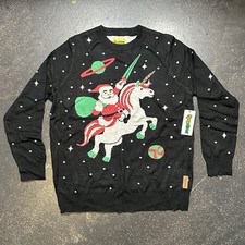 Tipsy Elves Christmas Unicorn Santa Space Ugly Sweater Mens Sz XXL Holiday