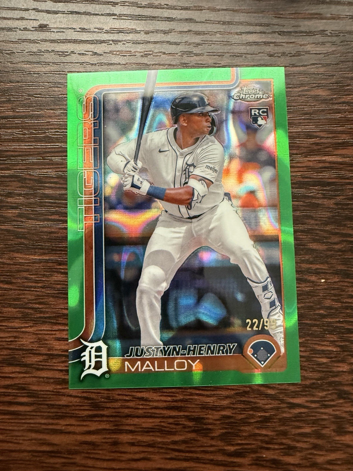 2025 Topps Chrome Justyn-Henry Malloy Green Lava Refractor RC /99! 🐅
