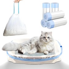 Litter Box Liners, 100 Count Drawstring Cat Box Liners, Tear Resistant Heavy ...