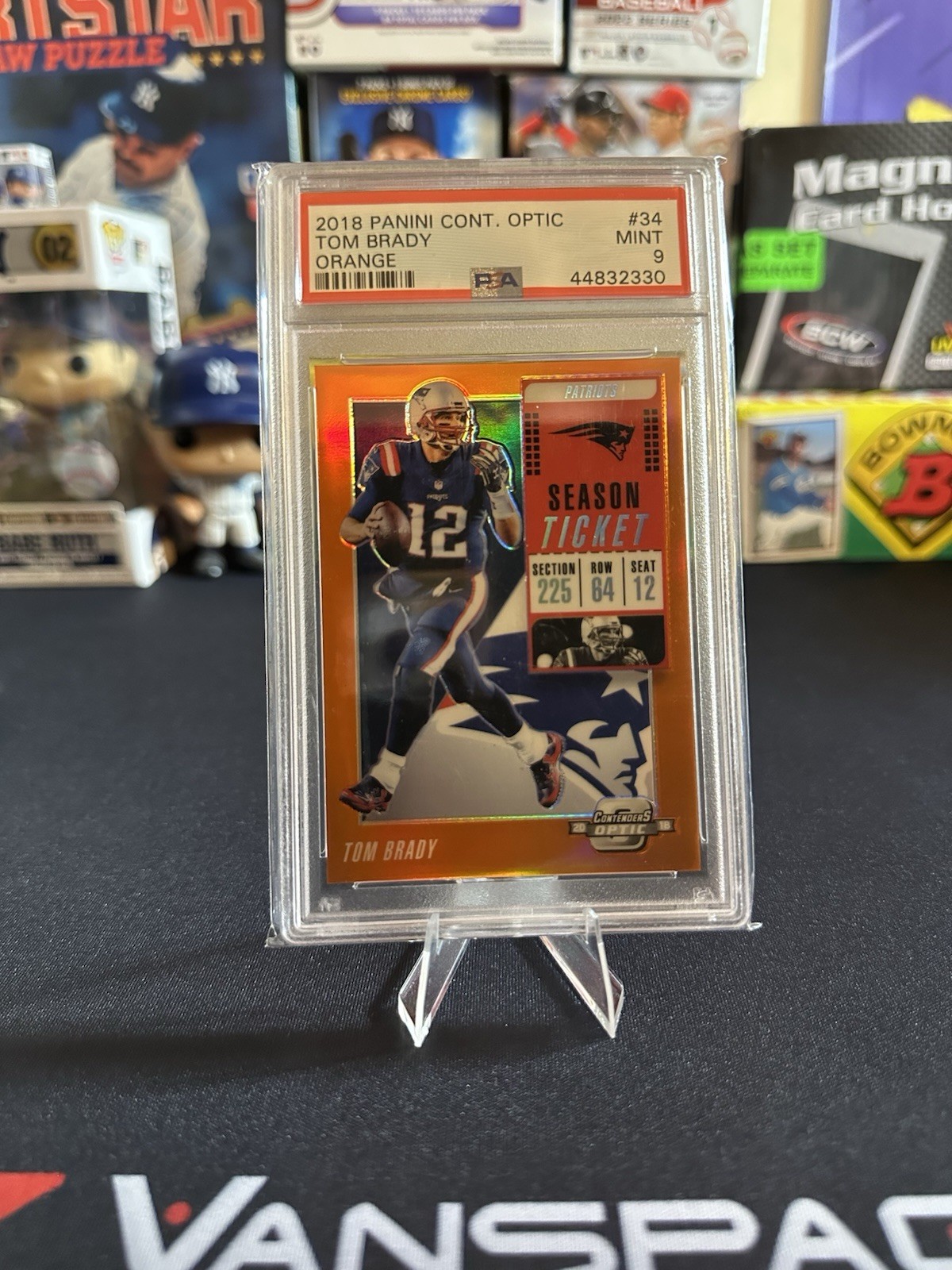 2018 Panini Contenders Optic Tom Brady #34 Orange /49 PSA 9