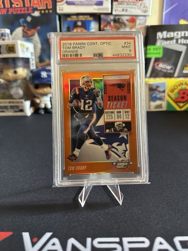 2018 Panini Contenders Optic Tom Brady #34 Orange /49 PSA 9