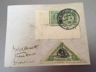 GB STAMPS RARE EARLY PHILATELIC CONGRESS SOUVENIR COVER 1912 MARGATE