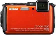 Nikon Digital Camera AW120 Waterproof 16.0MP Sunshine Orange AW120OR