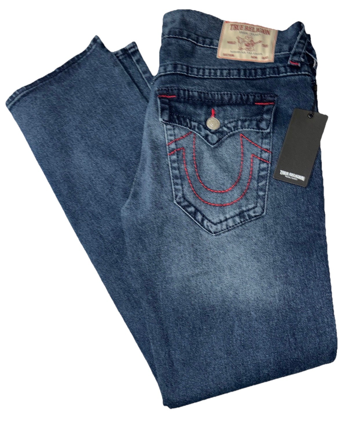 TRUE RELIGION RICKY BIG T FLAP RELAXED STRAIGHT 700126 JEANS 36 X 34
