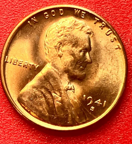 1941-S Lincoln Wheat Cent Penny GEM RED BU From an Original Bank Roll
