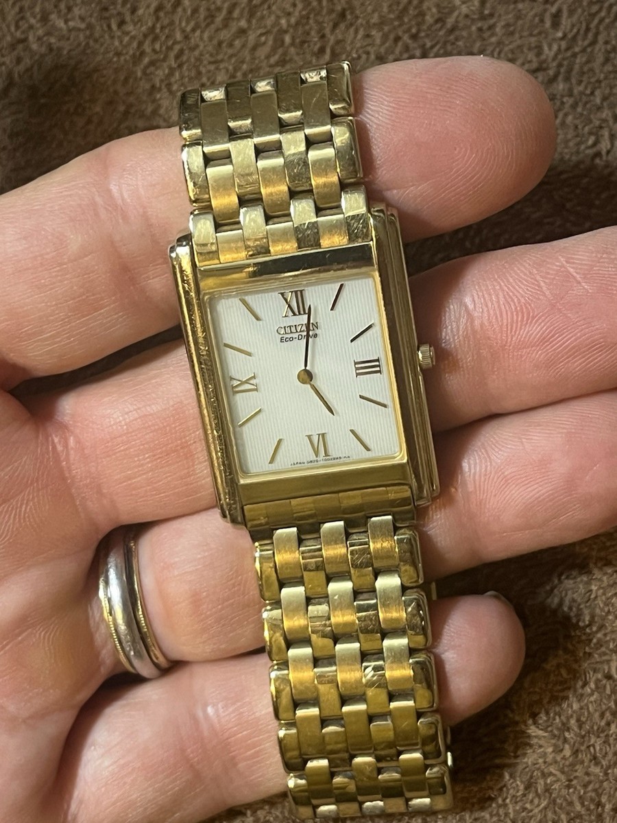 Citizen Stiletto Eco-Drive Gold-Tone Rectangular Watch