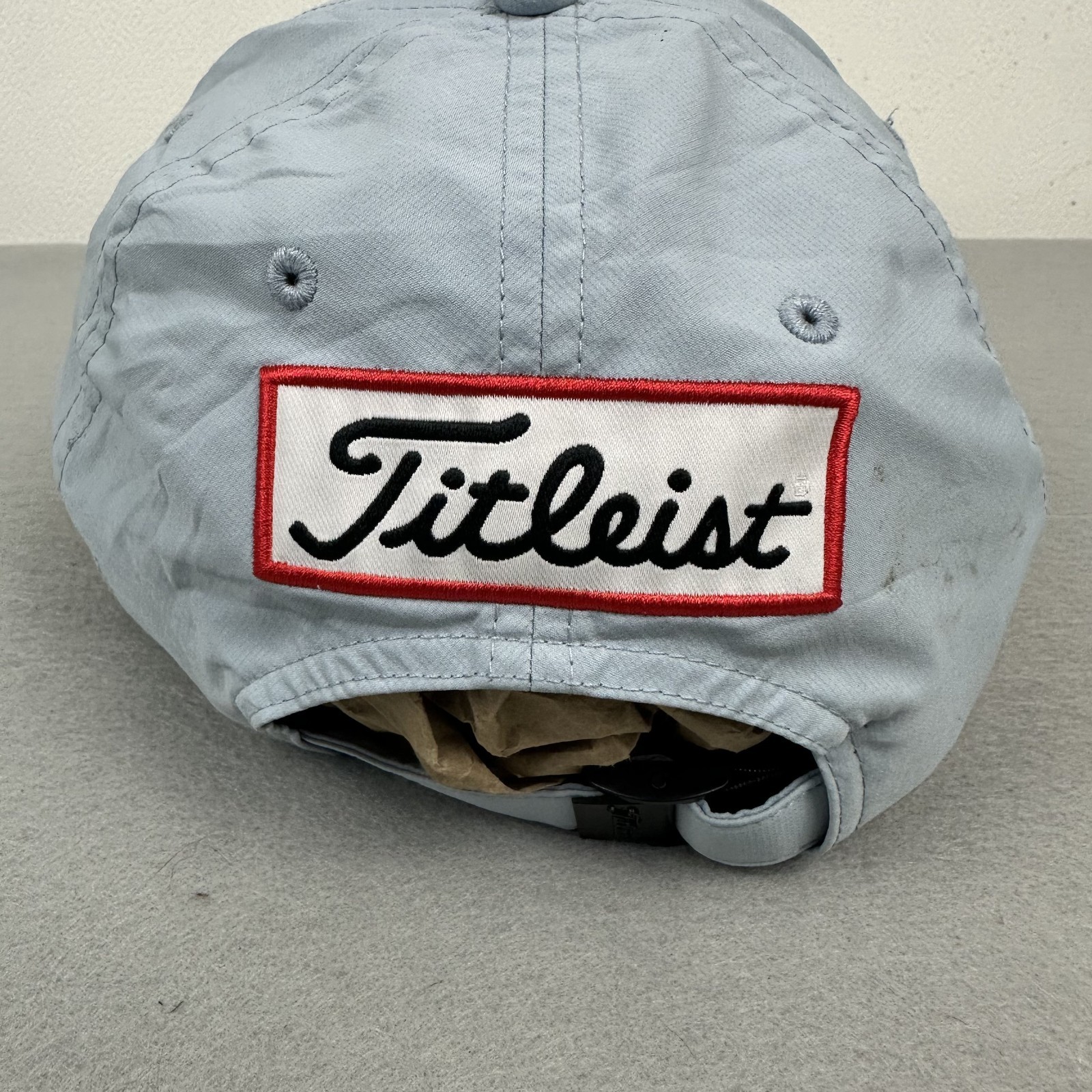 Titleist Hat Cap Men Strap Back Blue Solid Canvas… - image 4