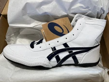 ASICS Wrestling Shoes 1083A001 White x Navy Silver Edge Successor to ASICS EX-EO