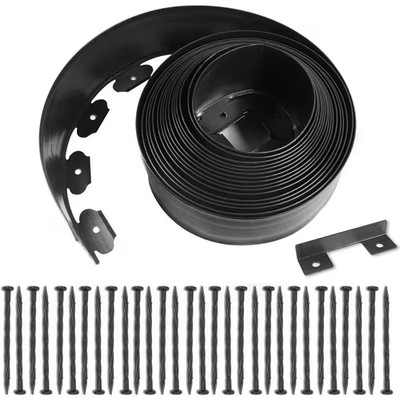 4 In. X 33 Ft. No Dig Landscape Edging with 30-Spikes for Gardens, Lawns, and Fl