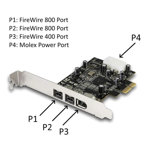 Multi-function Controller Card PCI-Express to IEEE1394 A+B 100/200/400/800Mbps - Zdjęcie 9 z 13