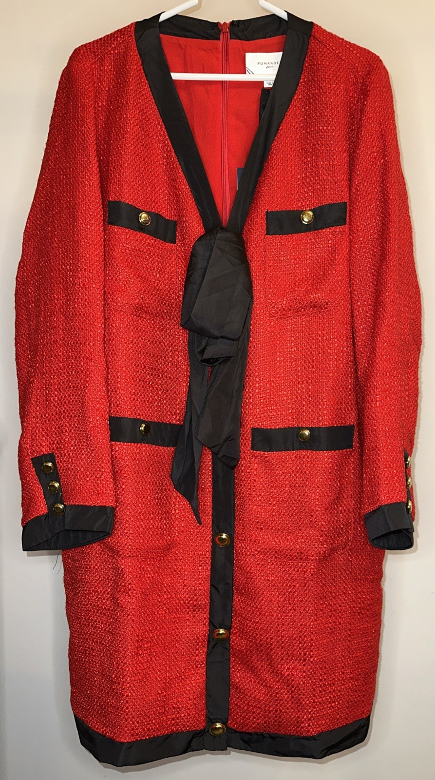 Pomander Place Tuckernuck Red Coco Tweed Bow Dress - Size XXL