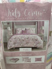 4pc Kids Corner Rainbow Pride Unicorn Full Comforter Shams Decorative Pillow Set