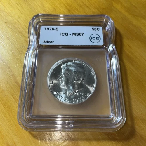 1976 S Kennedy Silver Bicentennial Silver Half Dollar MS67 ICG