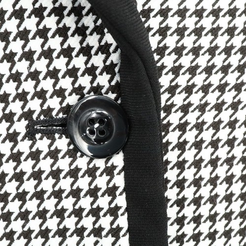 Le Suit Jacket Plus Size 18 White Black Houndstooth Lined Black Trim Blazer - Picture 4 of 14