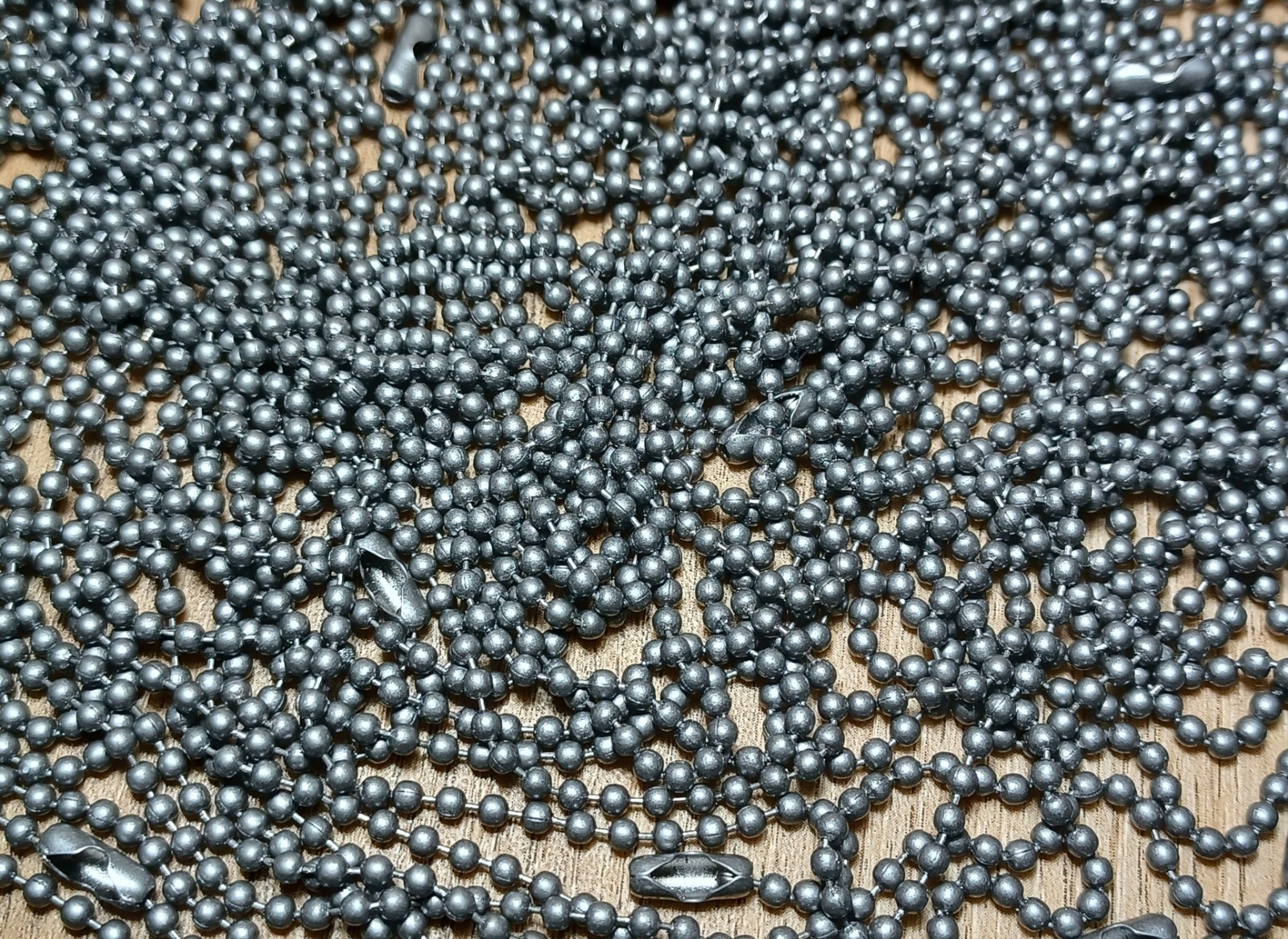 Gray Military Ball Bead Dog Tag Chain Necklace or Bracelet