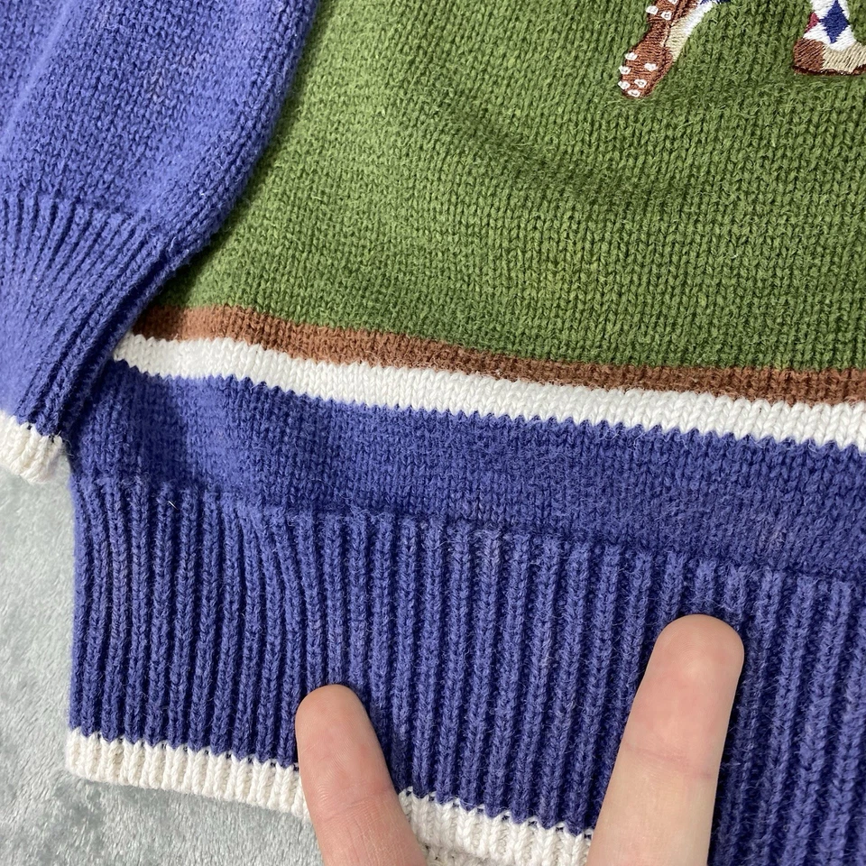 Suéter Vintage Par Cuatro Para Hombre Talla XL Multicolor Cuello en V Años 90 Golf Abuelo *LEER* Foto 4 de 4