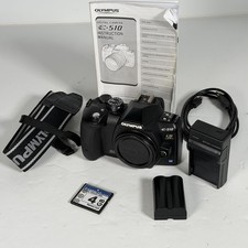 Olympus E-510 10MP DSLR Digital Camera Body Tested Working Battery Charger CF