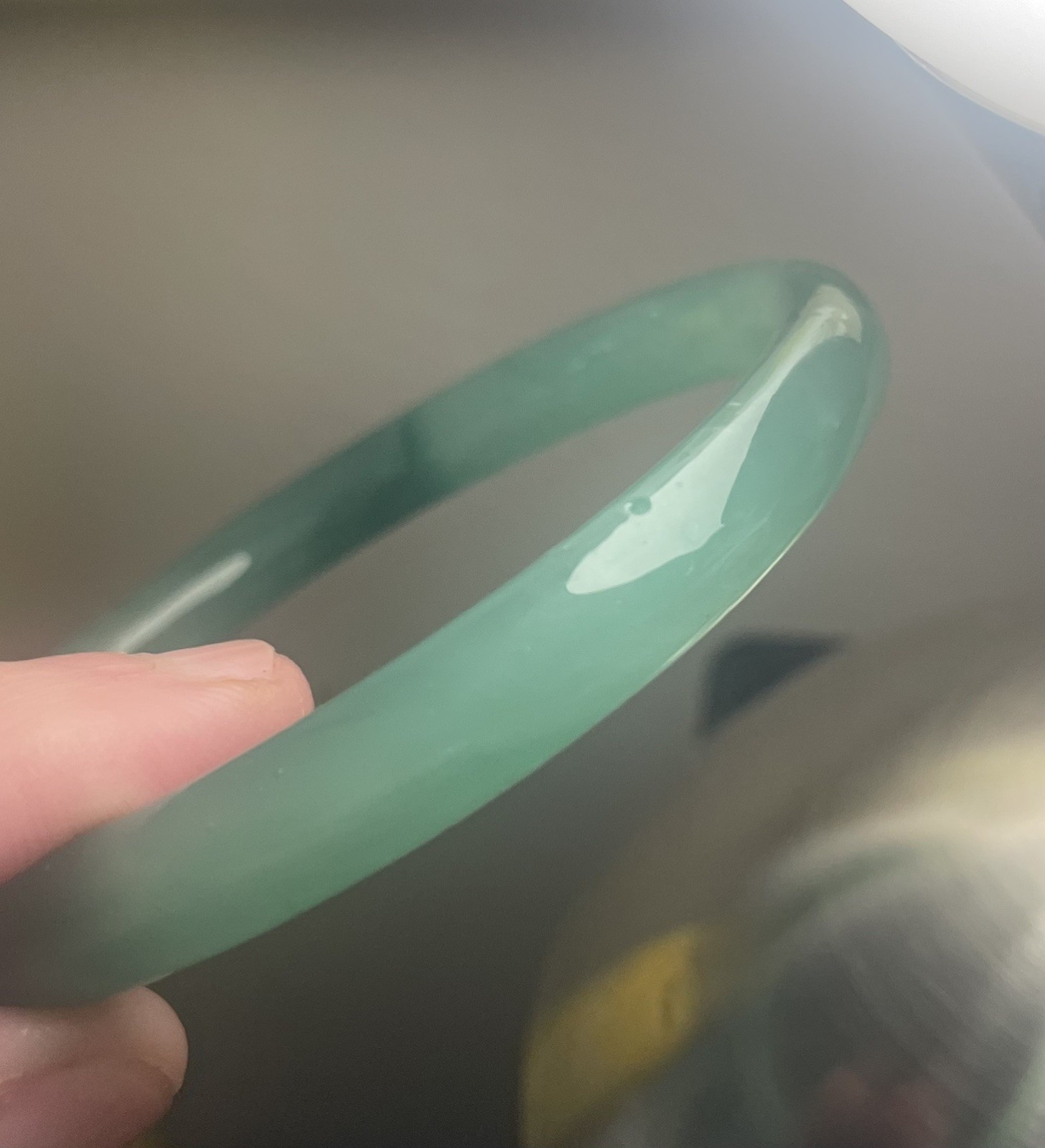 SALE Light green Thin 60mm Natural jade bangle AAAA fengshui