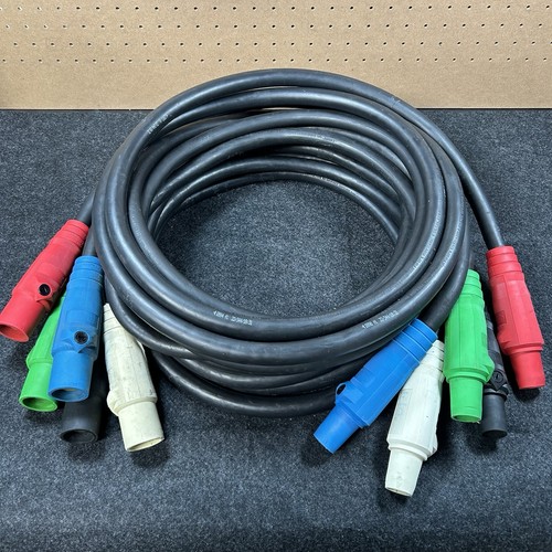 Feeder Cam Type Cable Extension 10 ft 4/0 AWG Set of 5 Camlock Hubbell Adapter
